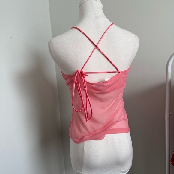 Y2K La Senza Pink Mesh Halter Top L - Picture 8 of 8